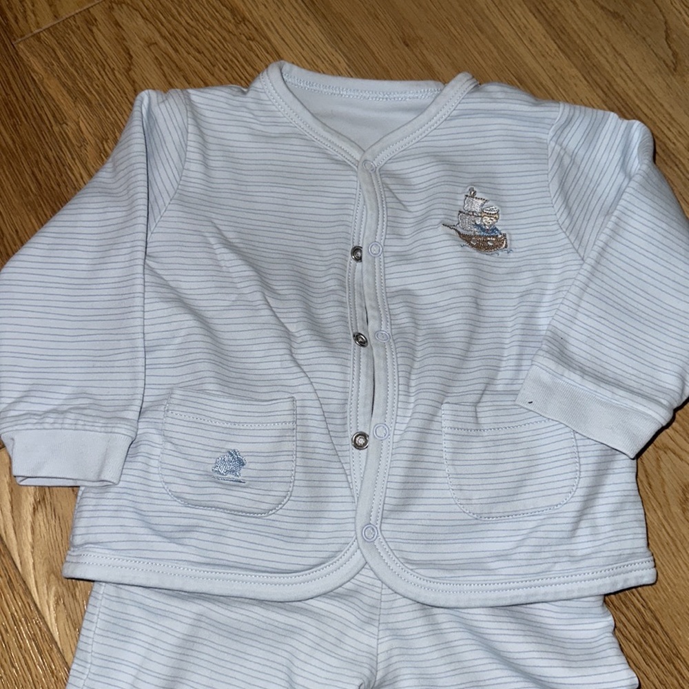 babycotton top and bottom sailer set- 9 months - Picture 2 of 7